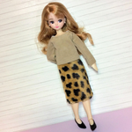ペンシルスカート(レオパード柄)リカちゃんブライスの洋服