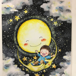 A4サイズ イラスト「僕とお月様」