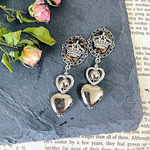 SALE♡ヴィンテージローズクラウンハートピアス