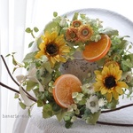 Vitamin　color　wreath：ひまわりとオレンジ