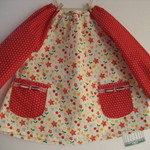 リボンポケット付長袖スモック110cm＜さくらんぼ＞