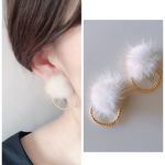 ハンドメイド ピアス イヤリングミンクファー 