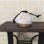 【11/20再販予定】ボアかご巾着バッグ/ベージュ