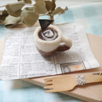 ＊特集掲載作品＊【受注制作】羊毛フェルト　シンプル カフェオレ マグカップ