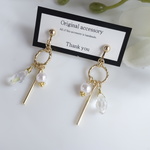 gold circle crystal イヤリング/ピアス