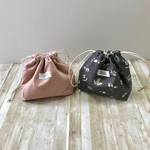 ちょっとそこまで巾着（ピンクor草花）受注生産