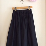 綿麻 シンプルギャザースカート for women