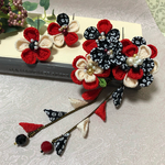 つまみ細工★4輪花の髪飾り