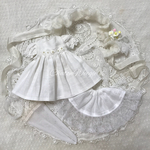 ChatonWeegie 手編みモヘアのヘッドドレス付き milk whiteOPSet