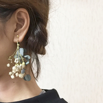 ドライフラワー♡ブーケイヤリング/ピアス♡ナチュラル