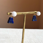  2way lapis lazuli & white onyx ピアス  秋冬