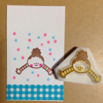 消しゴムはんこ りんごの王様☆だっこはんこ２☆
