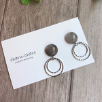  ♡シンプル上品♡グレーマーブル&シルバー ピアス/イヤリング