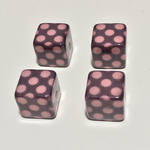 import square cube beads 4pc  16mm  purple  dots pink