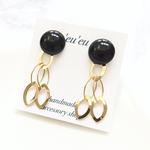 ブラック×チェーン ピアス/イヤリング
