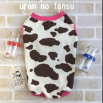 オーダー モーモーmilkタンク  茶柄ピンクリブ