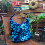 ハワイアンキルト♪プルメリアとゲッコウのビッグショルダーバッグ