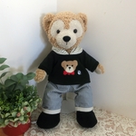 ダッフィー　羊毛クマ付黒パーカーセット　