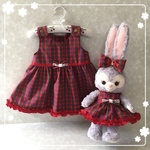 ステラルーＳ＆子供服(タータンチェックワンピース　80～120サイズ)　リンクコーデ