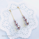 グレージュのシックなおだんごイヤリング/ピアス