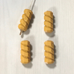 VINTAGE MUSTARD YELLOW TWESTED CUBE BEADS