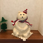 しろくま貯金箱    マフラー&帽子［クリスマスカラー］