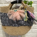 麻ツイードバッグ【Hana's shop❤】麻糸ツイードバッグ