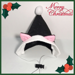 送料無料☆彡クリスマスにゃんこみみブラックサンタ帽〜猫耳付き猫のかぶりもの
