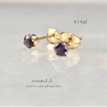 k14gf 9月誕生石☆アイオライトのミルククラウンプチスタッドピアス