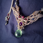 fluorite × amethyst / silver gray    ＃マクラメネックレス＃