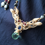 fluorite × kyanite / ivory  ＃マクラメネックレス＃
