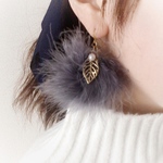 ゴールドリーフ×ファーピアス