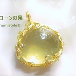 オウロベルデ・クォーツペンダント（ワイヤーアートジュエリー☆ワイヤーアクセサリー☆ワイヤーラッピング天然石ネックレス）