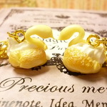 *限定*ピアス＆イヤリング(1cmスワンシュー＆薄ピンク花)