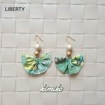 ☆リバティ&コットンパール布ピアス