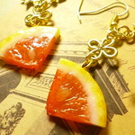 *限定*ピアス＆イヤリング(カットスライスピンクグレープフルーツ×星)*再販*