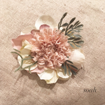 antique white&pink  flower ヘアアクセサリー & コサージュ ラッピング無料