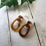 特別価格！べっこうマーブルアクリルフープ 大ぶりピアス