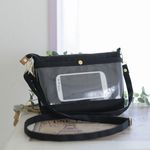 【再販2】長財布も入るスマホポシェット/11号帆布　ブラック