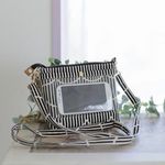 【再販】透明ポケットに入れたままスマホが操作できるスマホポシェット/スカラップストライプ