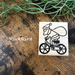 【クリスマス】立ちこぎサンタ＊ラバースタンプ＊40ｍｍ×48ｍｍ＊R249