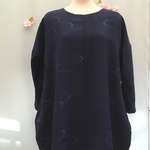 長袖の紺色のチュニック　着物リメイク