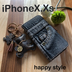 iPhoneX.Xs共通手帳型iPhoneケース★ホルダー付き