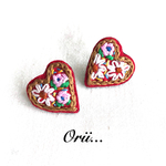 バックキャッチパール花柄刺繍ピアス
