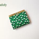 USA生地☆flowers green★口金ミニ財布