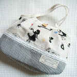 (オーダー品)アリス×黒ストライプ　ミニグラニーバッグ