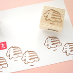 いのししの年賀状　消しゴムはんこ
