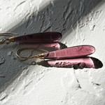 送料無料14kgf*Quartz drop pierced earring / earring DARK CHERRY