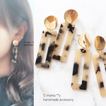 べっ甲×ゴールド ピアス/イヤリング
