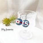 ピアス&イヤリング☆サッカー応援☆背番号入りボール形